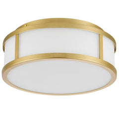 10-inches Antique Brass Intgrated LED Flush Mount Light