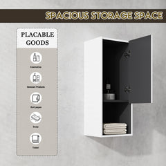 12" Bathroom Side Cabinet,Soft Close Doors,Float Mounting Design,(KD-Packing)