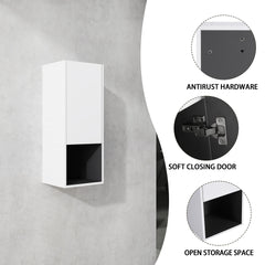 12" Bathroom Side Cabinet,Soft Close Doors,Float Mounting Design,(KD-Packing)