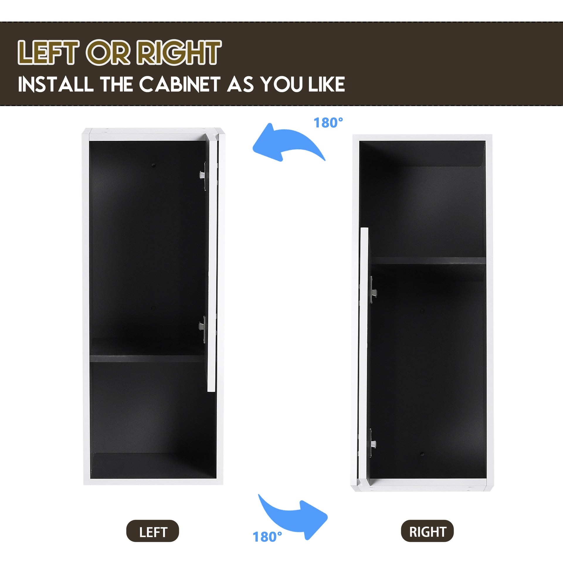 12" Bathroom Side Cabinet,Soft Close Doors,Float Mounting Design,(KD-Packing)