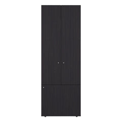 Wenge 3-Door Tall Wardrobe Cabinet with 4 Shelf