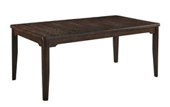 5pc Beautiful Rectangular Dining Table Dark Oak Finish Upholstered Chair Wooden Furniture Dining Room Furniture