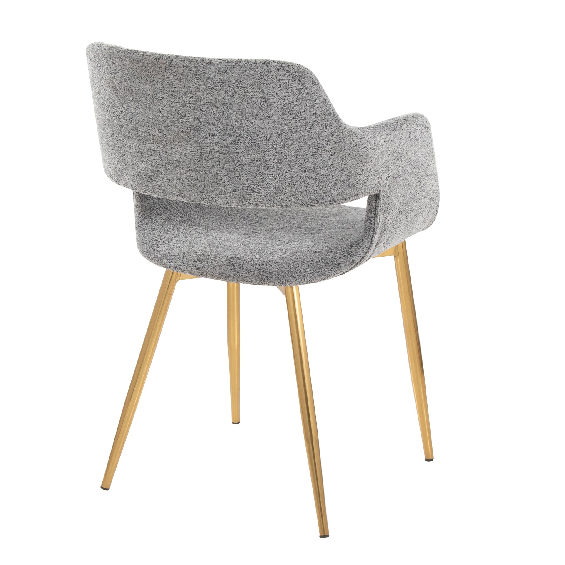 Margarite Contemporary Dining/Accent Chair in Gold Metal and Grey Fabric by LumiSource - Set of 2