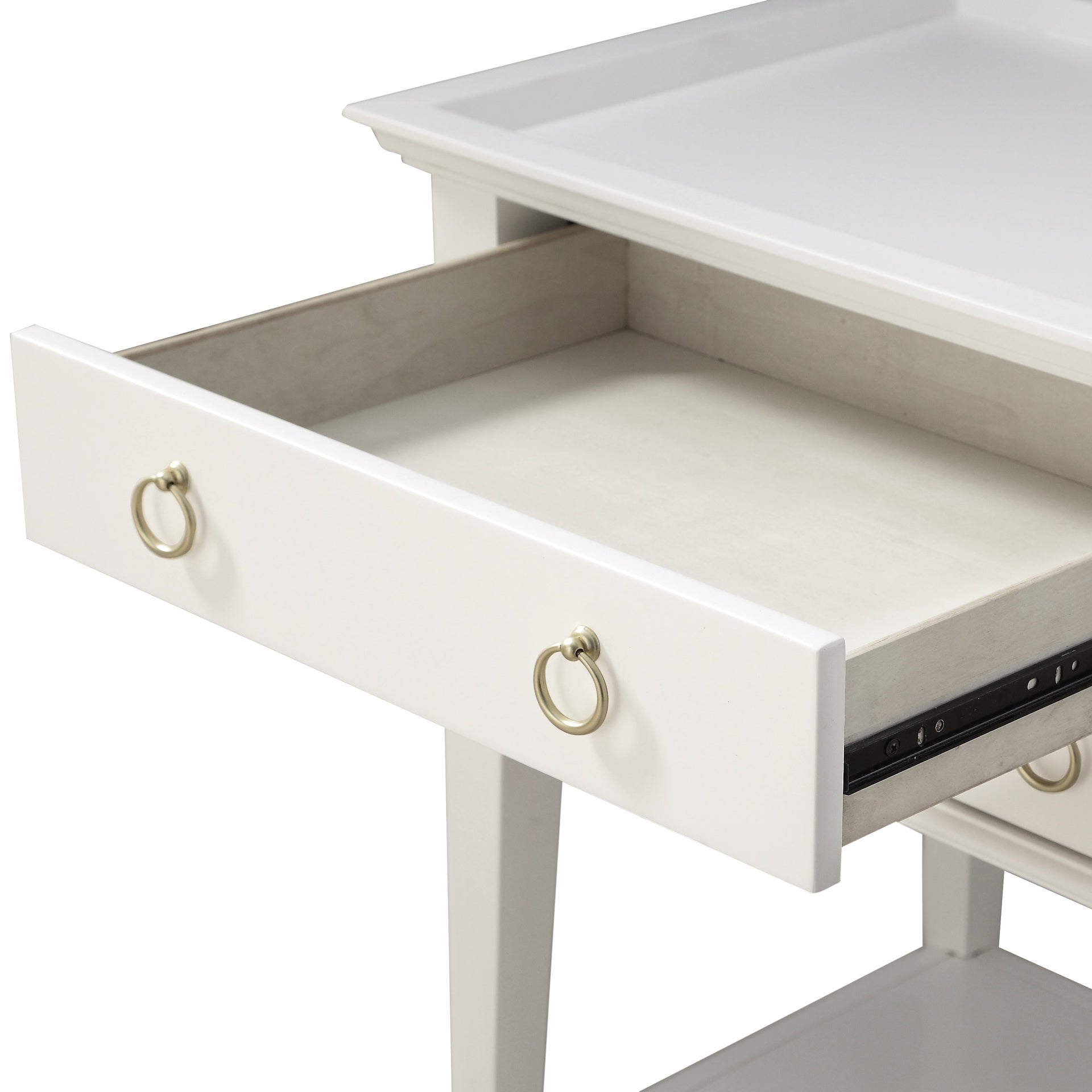 Carmona White 2-Drawer Tray Top Nightstand