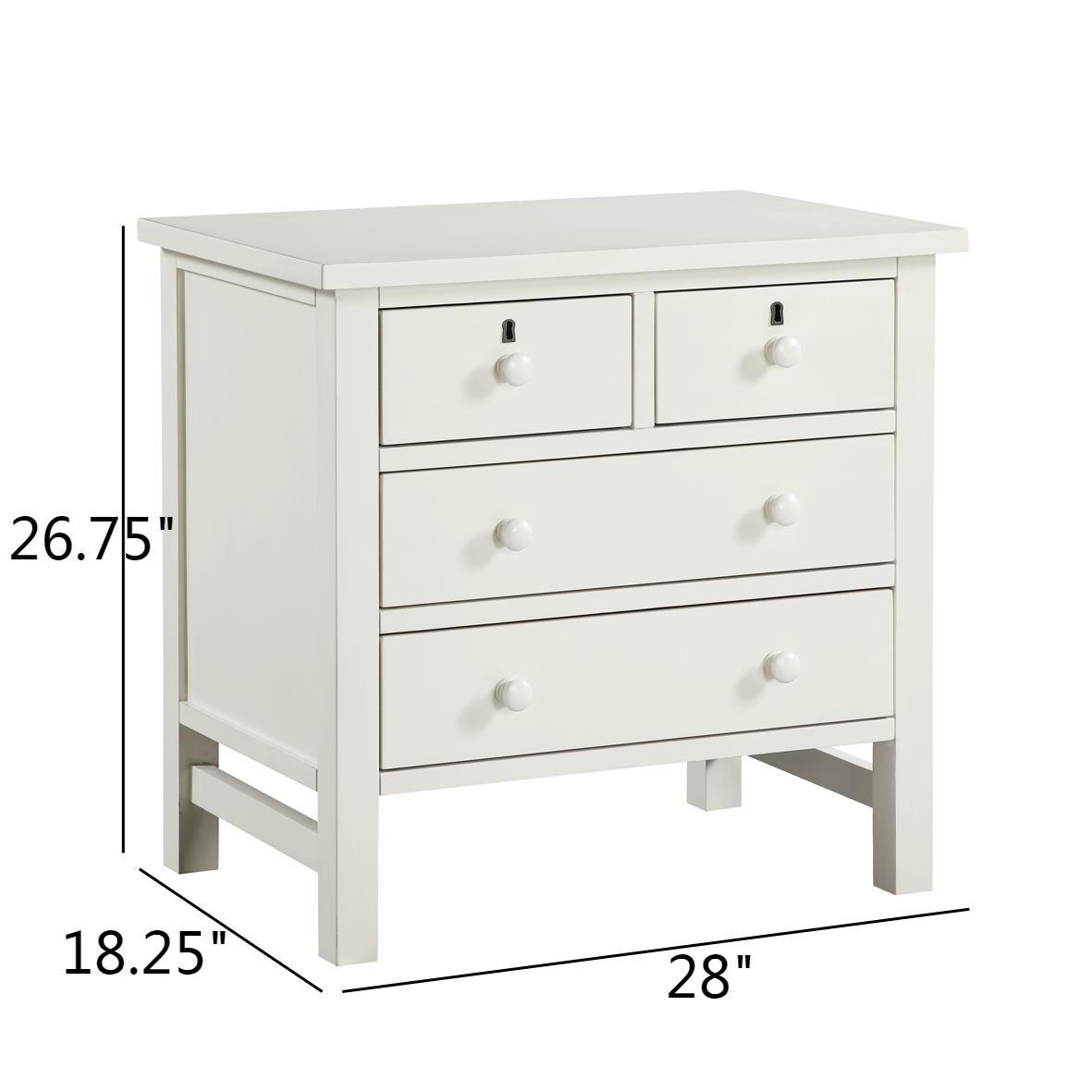 Georgina 4-drawer Storage Nightstand - Antique White