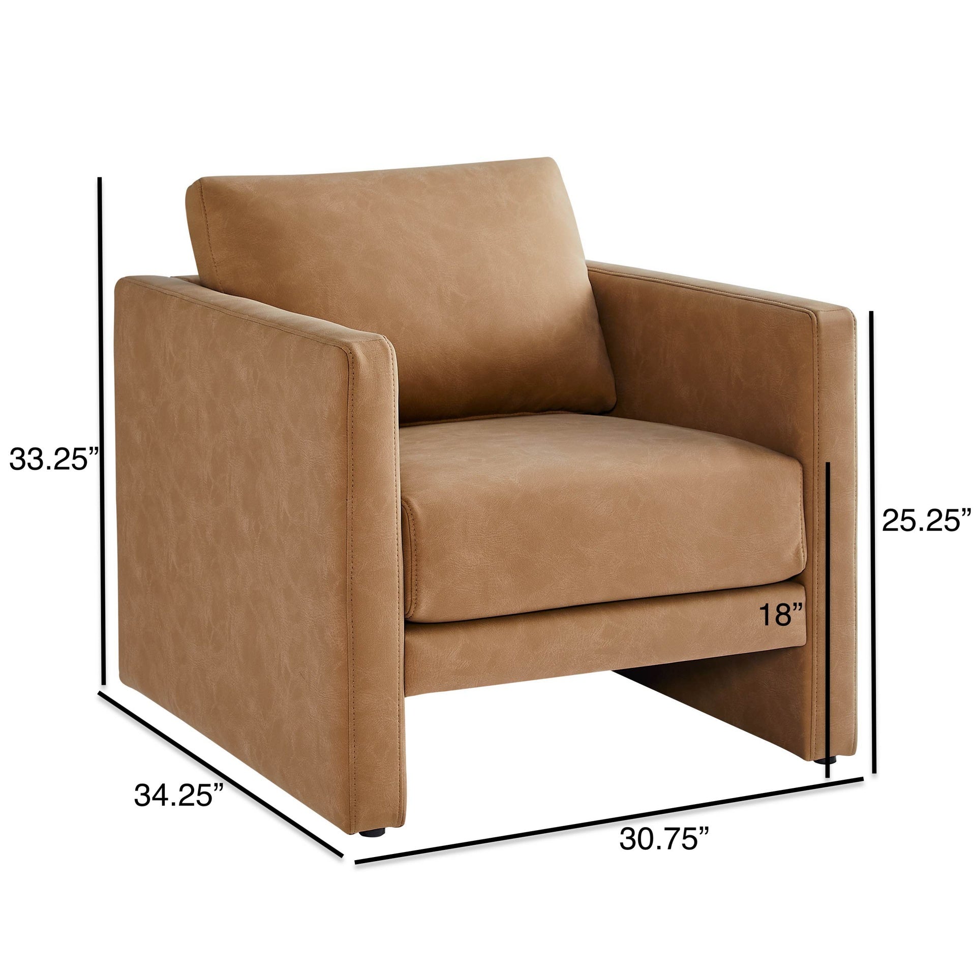 Tulo Honey Brown Faux Leather Arm Chair
