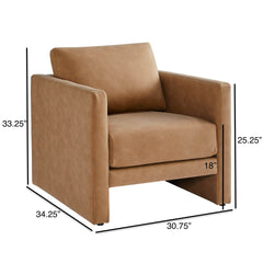 Tulo Honey Brown Faux Leather Arm Chair