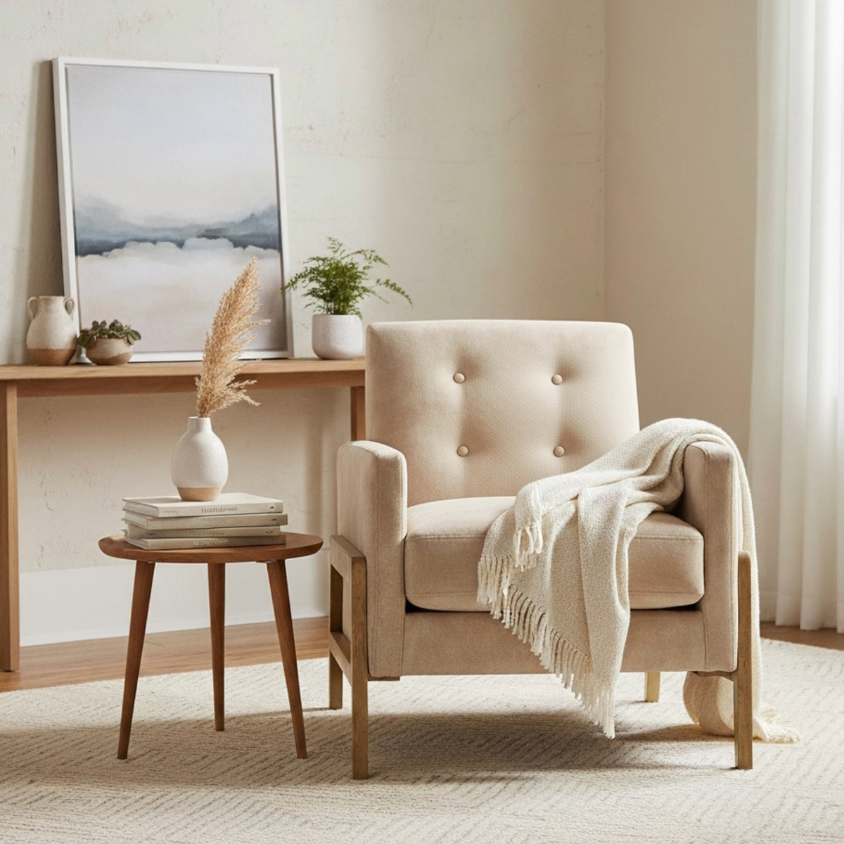 Matson Tufted Back Accent Chair - Sand