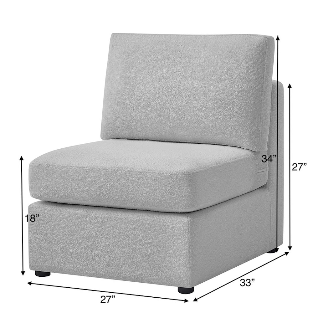 Chauncy  Armless Chair - Gray
