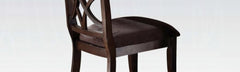 Keenan Brown Microfiber & Dark Walnut Finish Side Chair (Set of 2)