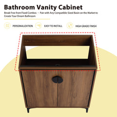 30 "Bathroom Vanity, 2 doors, Bathroom Cabinet Vanity Freestanding Cabinet Engineering wood Frame(Cabinet Only)