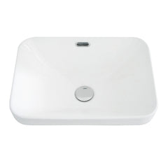 BB12-18-101, Integrated White Ceramic Basin, Drain NOTIncluded
