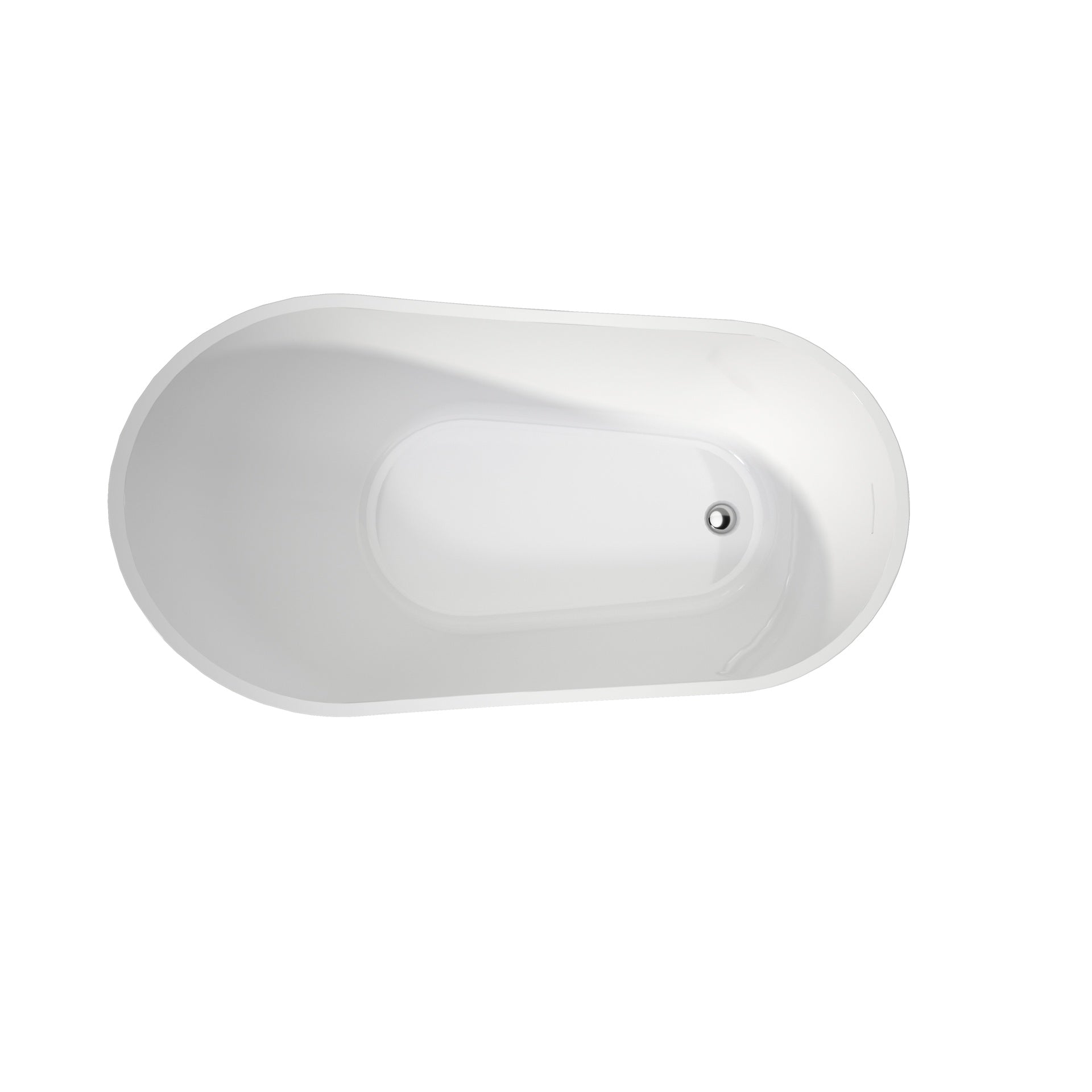 Premium High-back Acrylic Free Standing Bath tubs,Oval-Shape  Stand Alone White Soaker Tub(59×32 Inch)