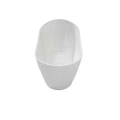 Premium High-back Acrylic Free Standing Bath tubs,Oval-Shape  Stand Alone White Soaker Tub(59×32 Inch)