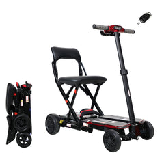 SOLAX 4-Wheel Remote Folding Mobility Scooter for Adults and Seniors, super lightweight and compact plus NFC Electric Foldable Mobility Scooter With Suspenion capacity.