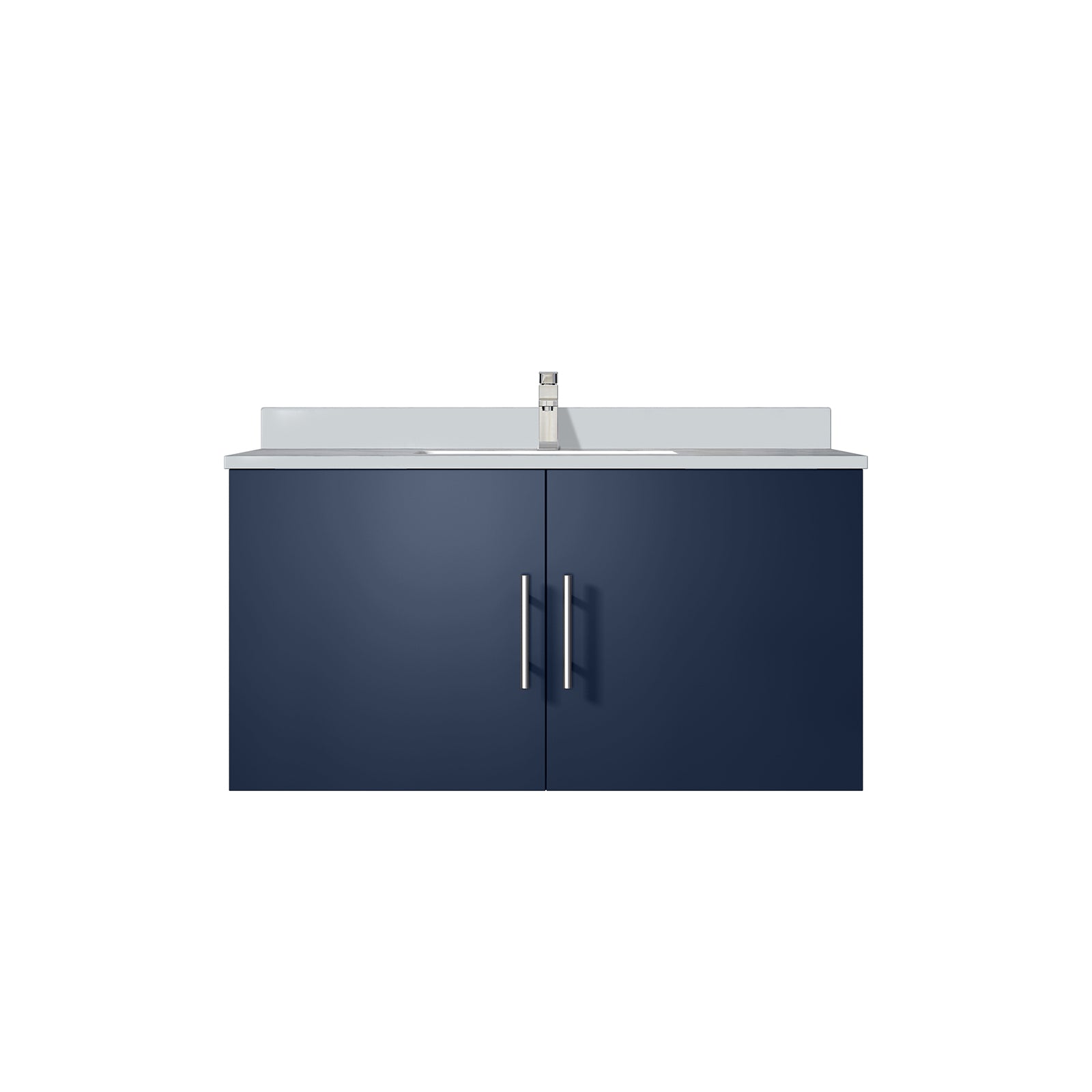 Navy Blue Bath Vanity 36 in. W x 22 in. D, Cultured Marble Top, and Faucet Set