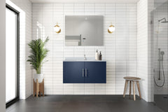 Navy Blue Bath Vanity 36 in. W x 22 in. D, with White Quartz Top