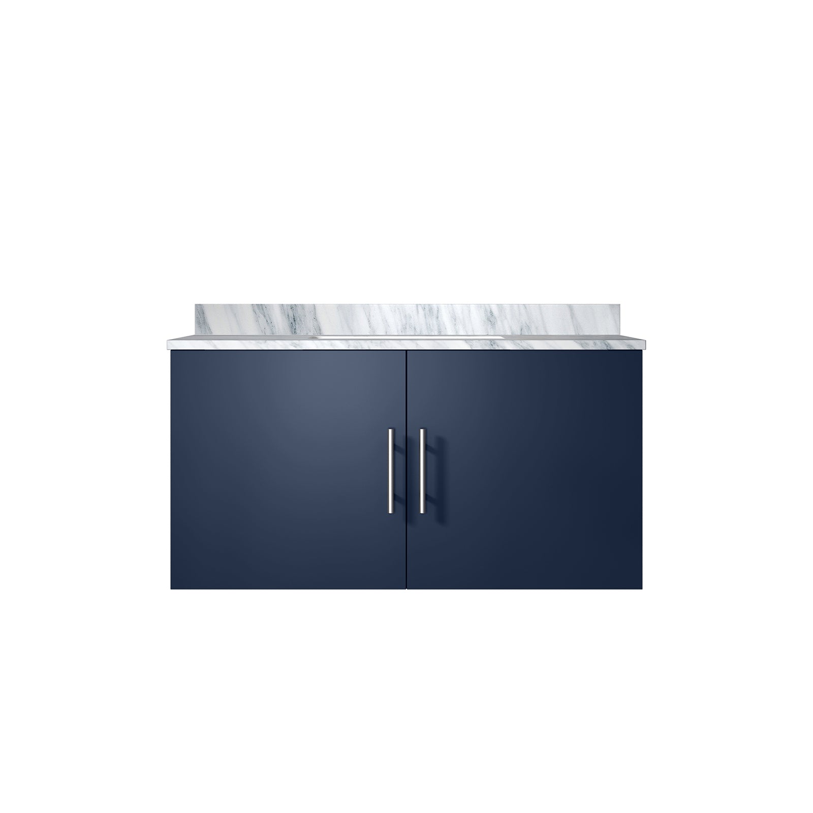 Navy Blue Bath Vanity 36 in. W x 22 in. D, with Carrara Marble Top