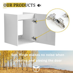 18'' Floating Wall-Mounted Bathroom Vanity with Ceramic Sink & Soft-Close Cabinet Door, For Small Bathroom