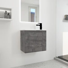 Bathroom Vanity with Sink 22 Inch for Small Bathroom,Floating Bathroom Vanity with Soft Close Door,Small Bathroom Vanity with Sink, 22x13 (KD-Packing)