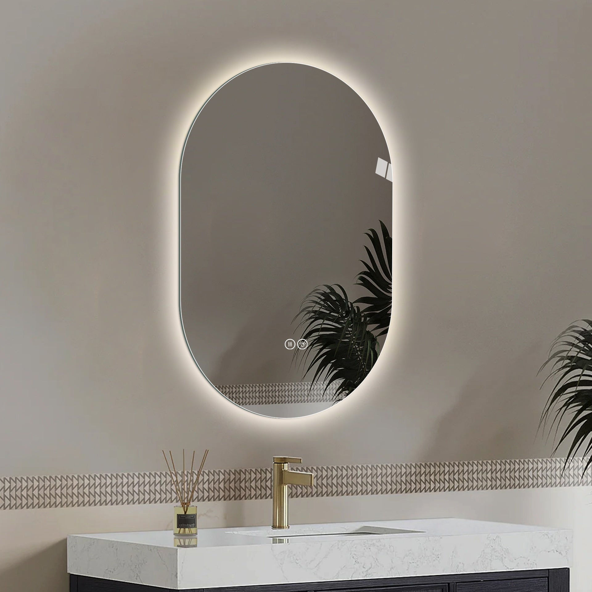 48*30 inch Smart Wall Mounted LED Touch Screen Anti-fog Mirror Bathroom Mirror, Barber Shop Mirror