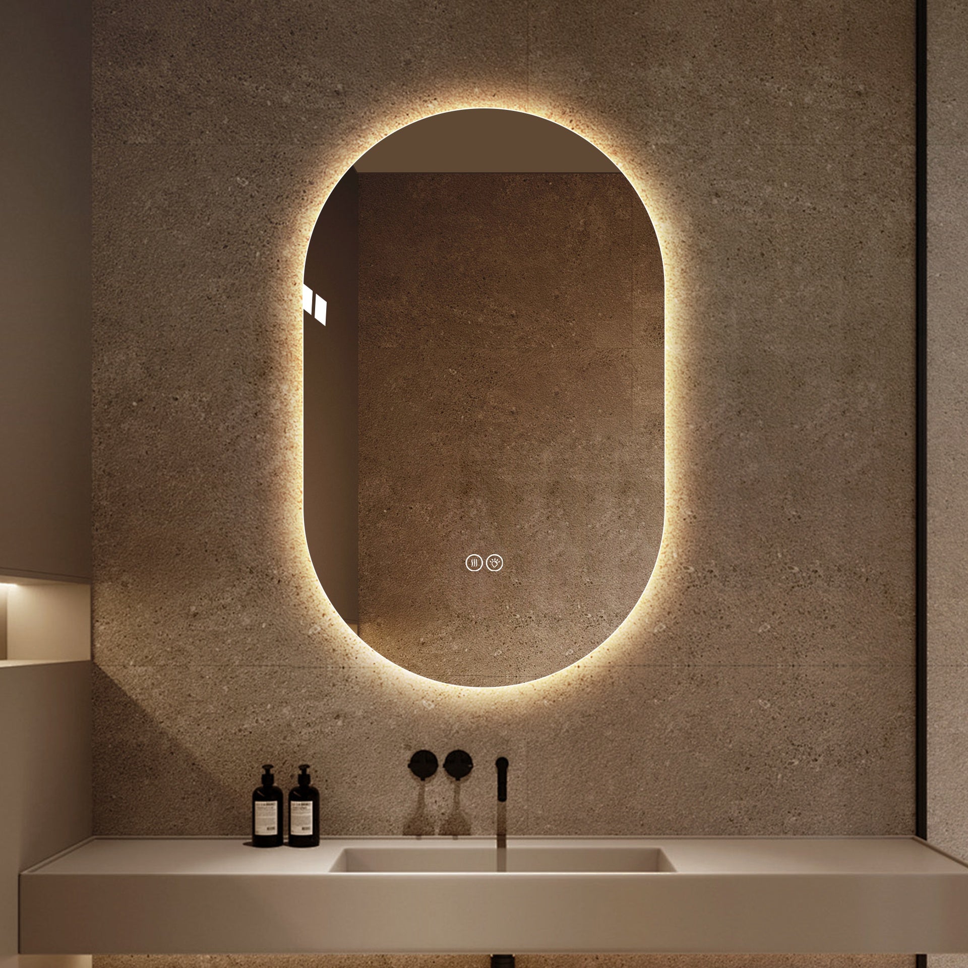 48*30 inch Smart Wall Mounted LED Touch Screen Anti-fog Mirror Bathroom Mirror, Barber Shop Mirror