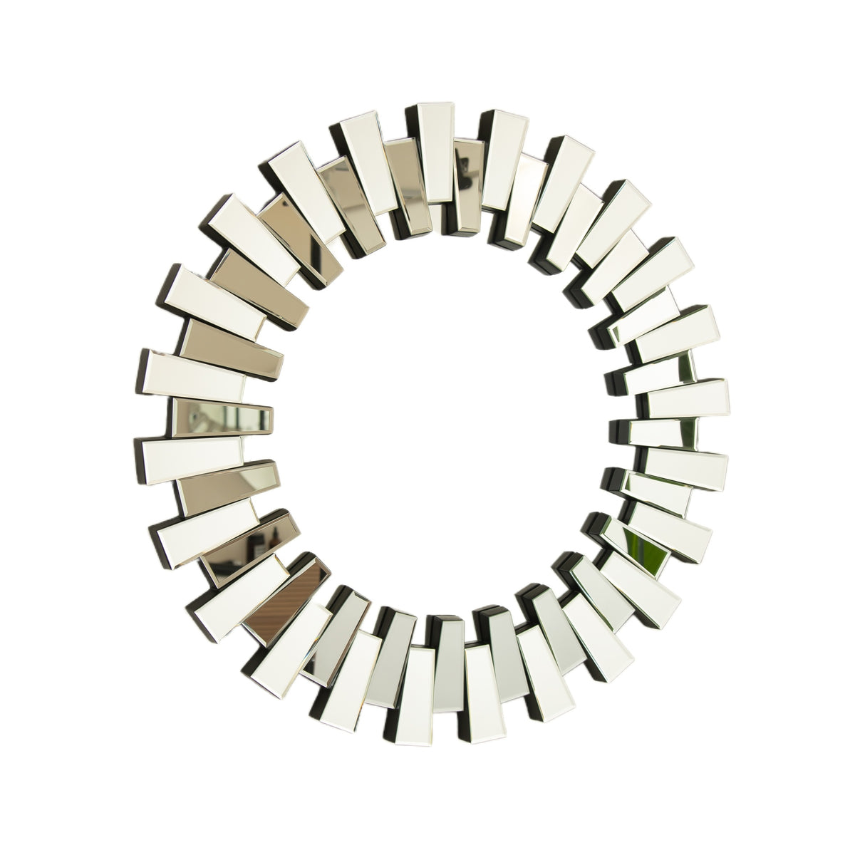 32'' Kaltis Mirror, Wall-mounted Modern Decorative Circle PU Mirror, Irregular Shape, Suitable for Bathroom, Bedroom, Living Room, Corridor, Entryway, etc.