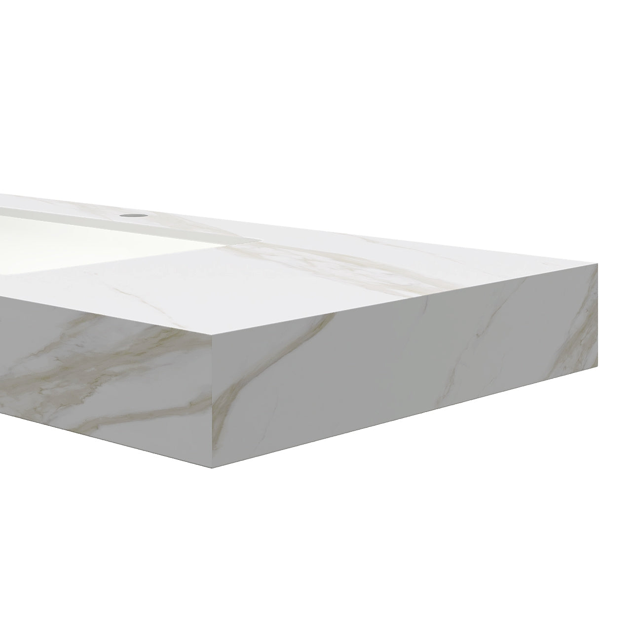 48" Calacatta Gold Sintered Stone Countertop and Undermount Ceramic Basin, NO Cabinet, NO Faucet and Drain, Suitable for Vanity FRIGGA