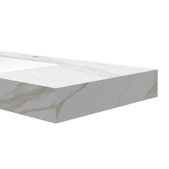 48" Calacatta Gold Sintered Stone Countertop and Undermount Ceramic Basin, NO Cabinet, NO Faucet and Drain, Suitable for Vanity FRIGGA