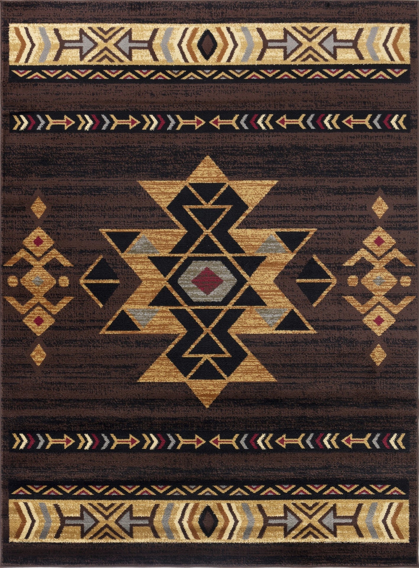 Tribes GC_YLS4005 Brown 5 ft. 3 in. x 7 ft. 3 in. Southwest Area Rug