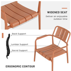 Holiday- 2-Piece PP Single-Seater Chairs + Coffee Table Set – Indoor/Outdoor Multi-Purpose Furniture for Living Room,Balcony,Beach (No Assembly Chairs, Easy Setup Table) – Polypropylene, Apricot Brown