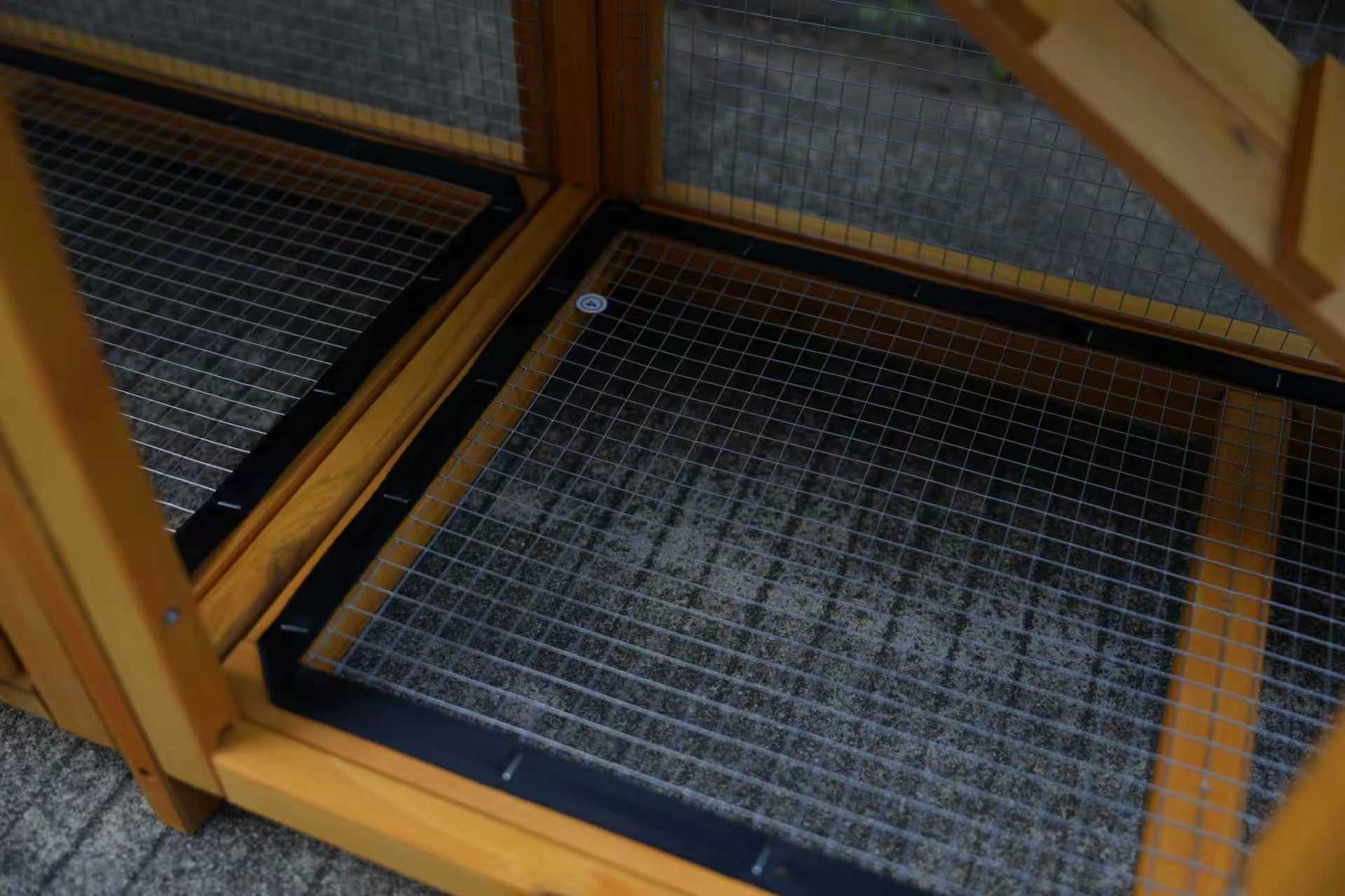 82inches Extra Large Wood Rabbit Hutch Outdoor Easy to Assemble and Stable Bunny Cage Indoor with Cleaning Tray & Waterproof Roof for Small and Medium Bun,Removable waterproof and sun protection cover