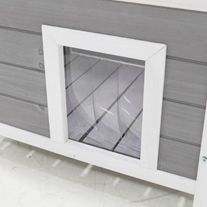 Cat House Waterproof Feral Kitty Shelter Outdoor Indoor Rabbit Hutch for Bunnies,Cats,Dogs and Other Small Animals,Asphalt Roof