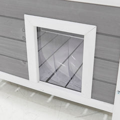 Cat House Waterproof Feral Kitty Shelter Outdoor Indoor Rabbit Hutch for Bunnies,Cats,Dogs and Other Small Animals,Asphalt Roof