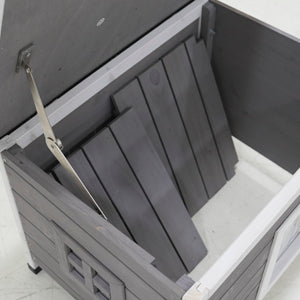 Cat House Waterproof Feral Kitty Shelter Outdoor Indoor Rabbit Hutch for Bunnies,Cats,Dogs and Other Small Animals,Asphalt Roof