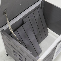 Cat House Waterproof Feral Kitty Shelter Outdoor Indoor Rabbit Hutch for Bunnies,Cats,Dogs and Other Small Animals,Asphalt Roof