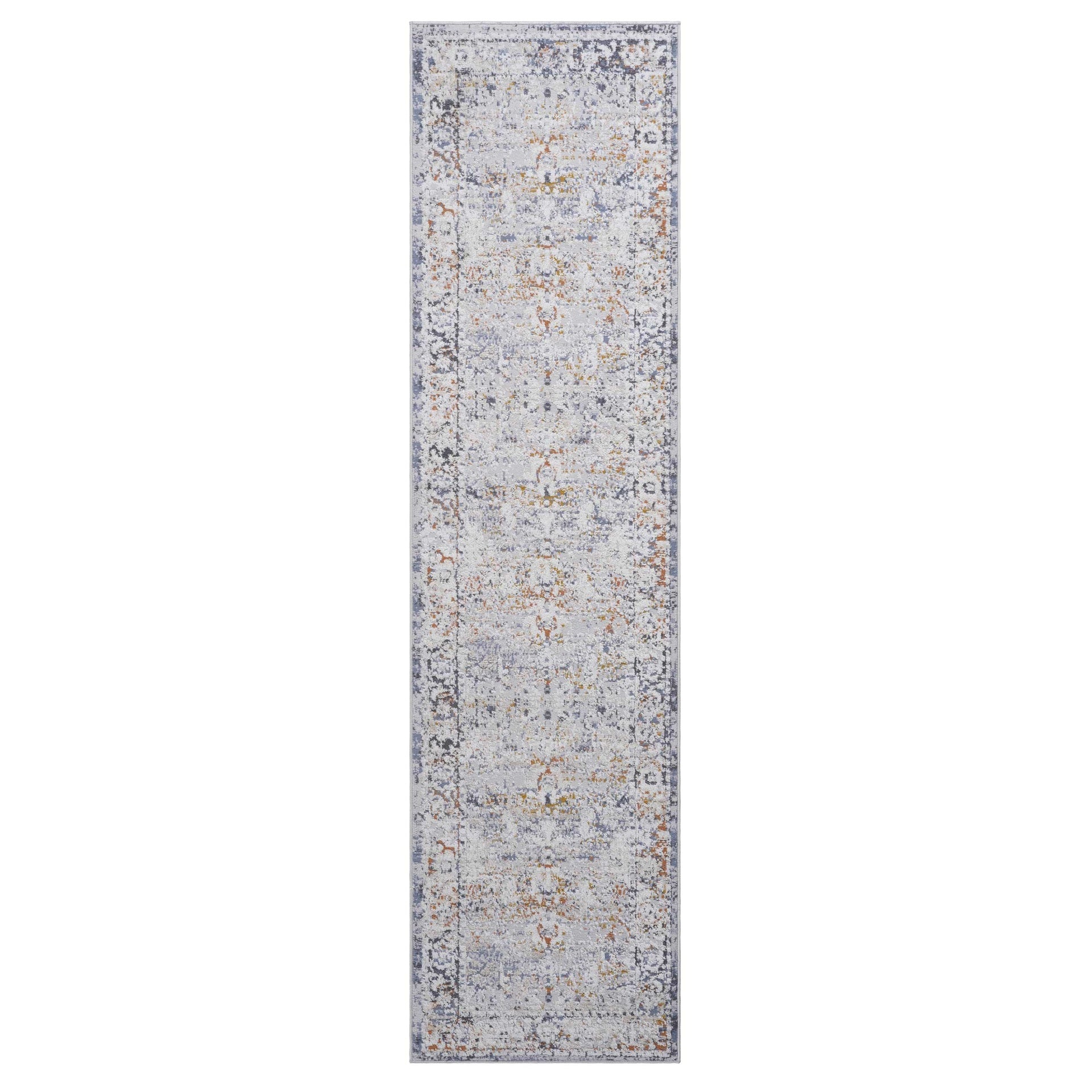 PAYAS Collection 2X8 Ivory / Grey / Traditional Runner Rug