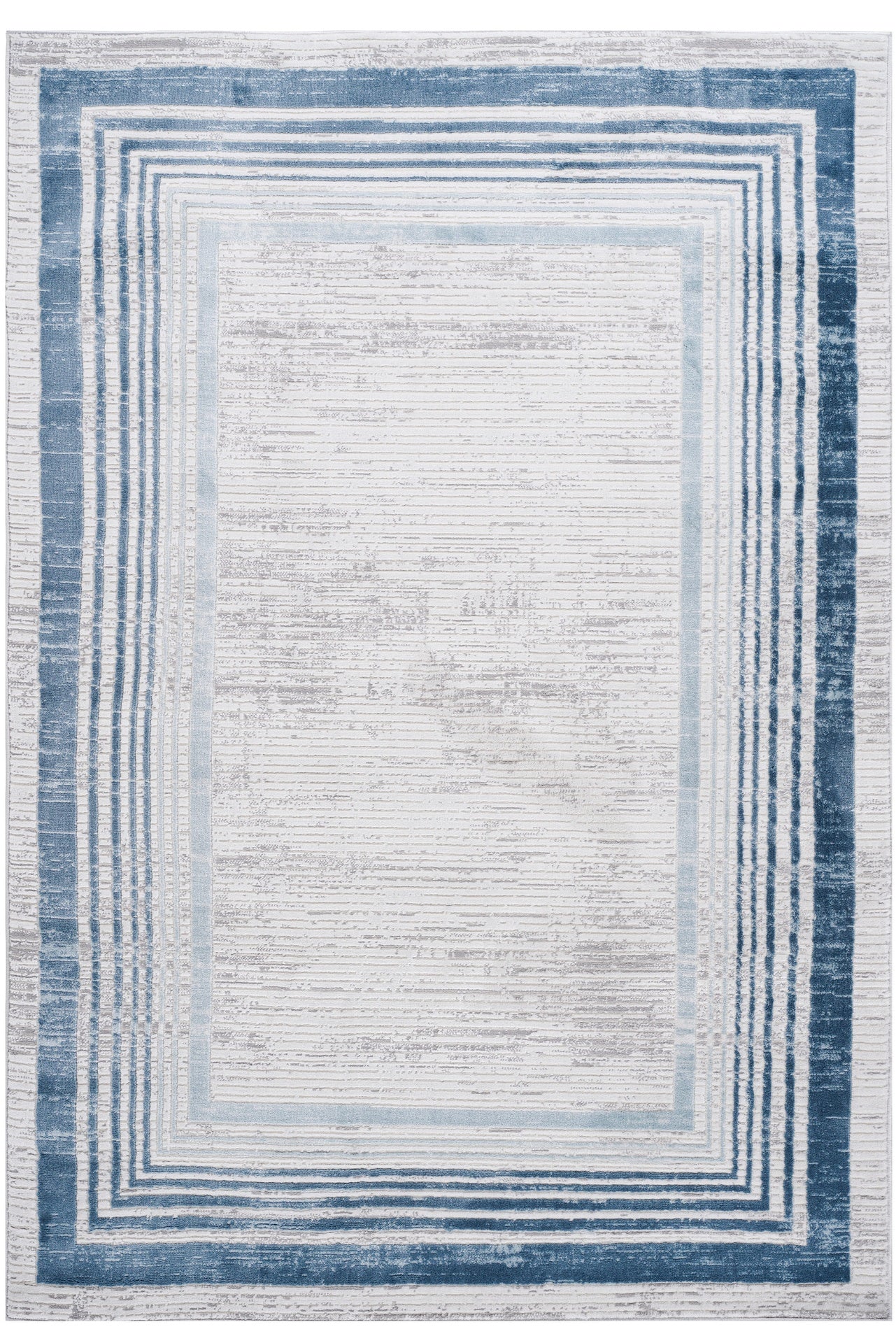 MARFI Collection 8X10 Blue / Ivory / Bordered Area Rug