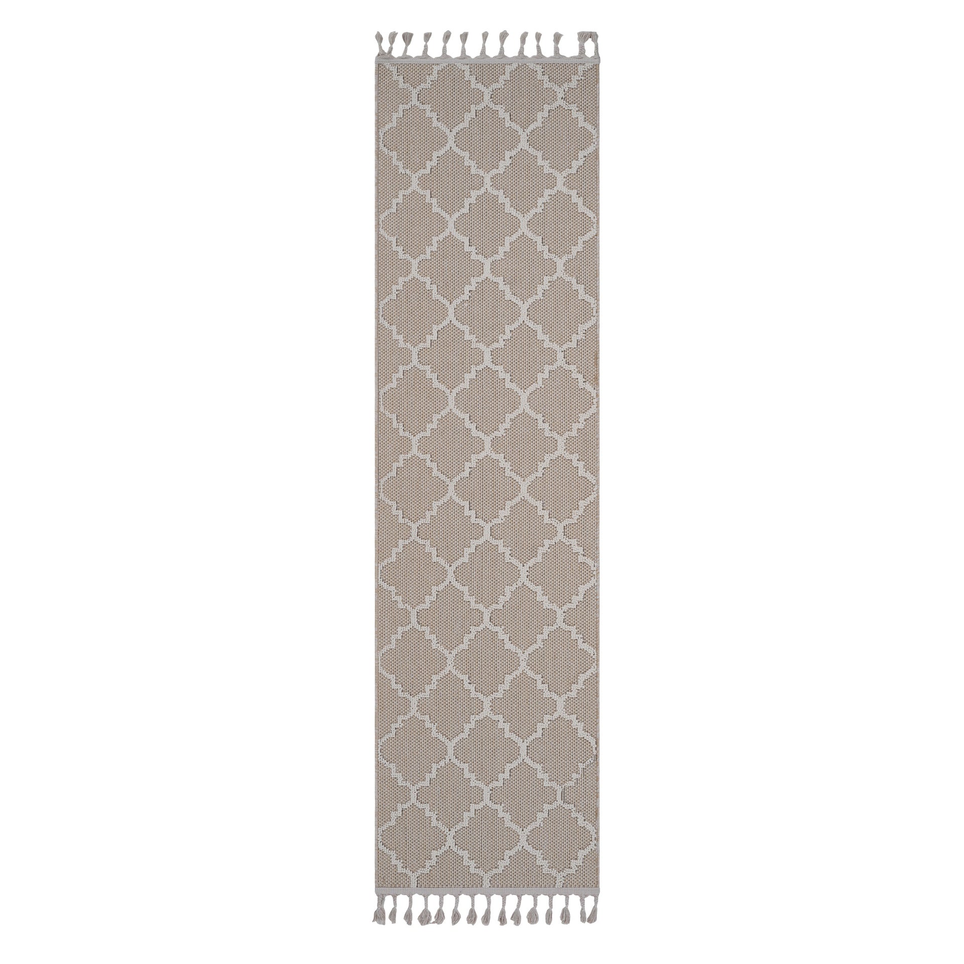 Guros Collection 2X8 Ivory / Trellis Indoor / Outdoor Runner Rug