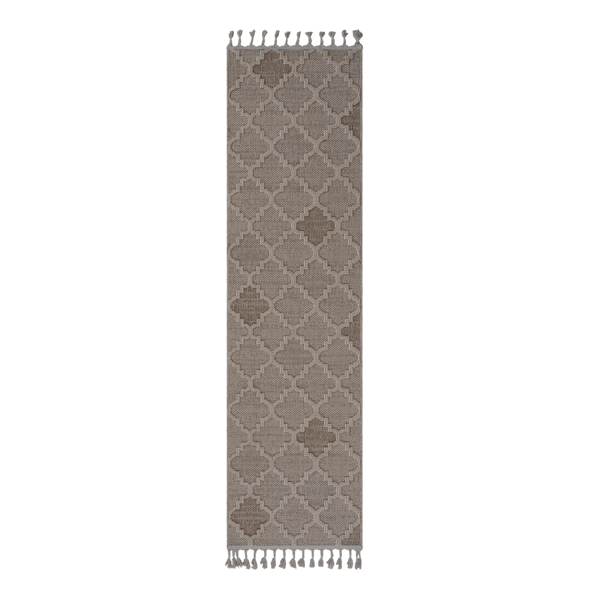 Guros Collection 2X8 Cream / Trellis Indoor / Outdoor Runner Rug