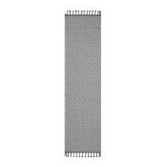 Guros Collection 2X8 White / Geometric Indoor / Outdoor Runner Rug