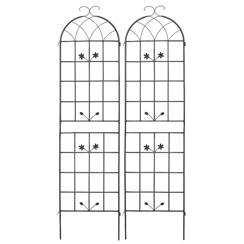Metal Garden Trellis, 2 Pack Metal Trellis for Climbing Plants, Indoor/Outdoor Plant Trellis for Potted Plants, House Plants, Climbing Vines, Flowers and Vegetables, Lawn Garden Fence Decor Screen