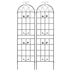 Metal Garden Trellis, 2 Pack Metal Trellis for Climbing Plants, Indoor/Outdoor Plant Trellis for Potted Plants, House Plants, Climbing Vines, Flowers and Vegetables, Lawn Garden Fence Decor Screen