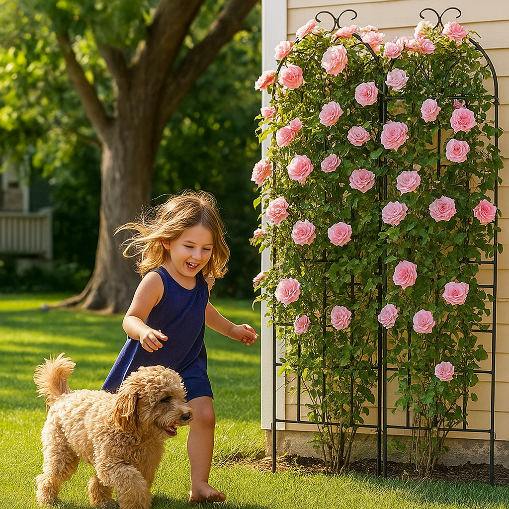 Metal Garden Trellis, 2 Pack Metal Trellis for Climbing Plants, Indoor/Outdoor Plant Trellis for Potted Plants, House Plants, Climbing Vines, Flowers and Vegetables, Lawn Garden Fence Decor Screen