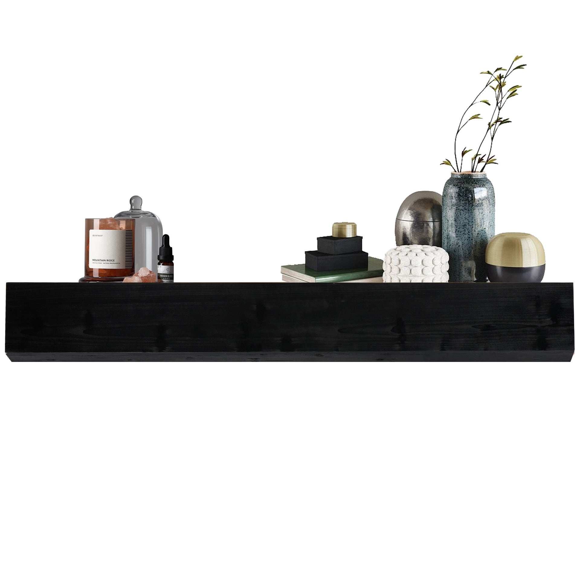 48'' Fireplace Mantel Fir Wood Wall-Mounted & Floating Shelf for Home Decor with Flat Surface