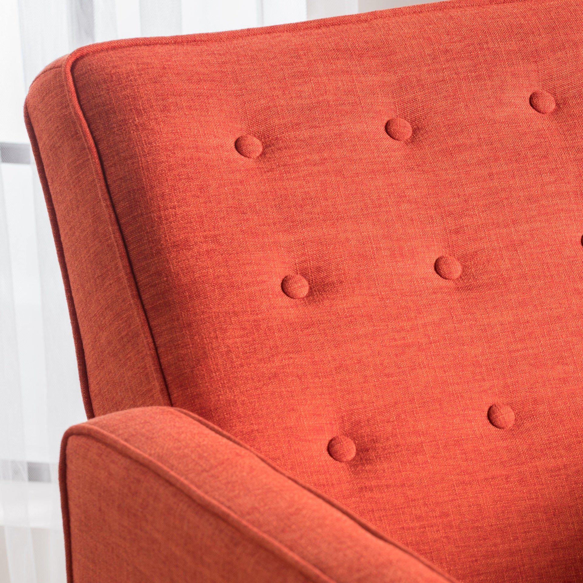 Fabric Recliner Chair Mid-Century Modern Recliner Pushback Single Recliner Sofa with Thicker Seat Cushion Tufted Upholstered Sofa with Wooden leg for Living Room Bedroom