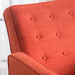 Fabric Recliner Chair Mid-Century Modern Recliner Pushback Single Recliner Sofa with Thicker Seat Cushion Tufted Upholstered Sofa with Wooden leg for Living Room Bedroom