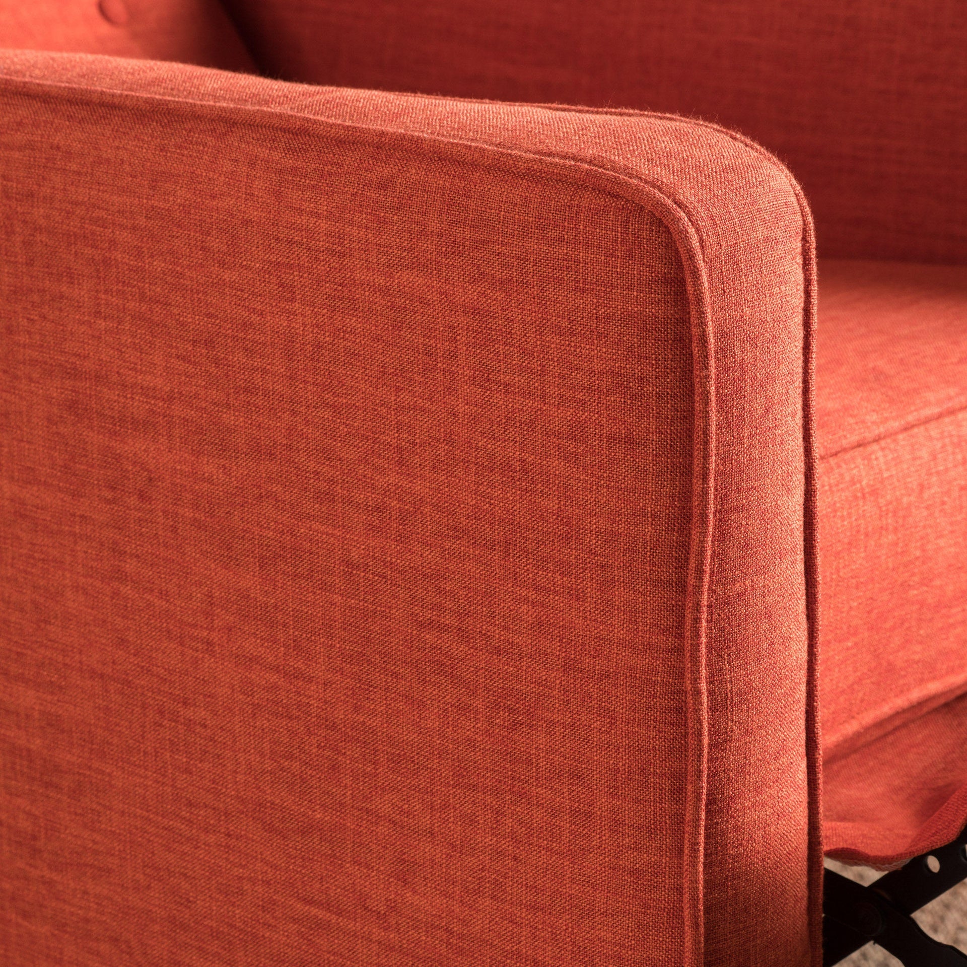 Fabric Recliner Chair Mid-Century Modern Recliner Pushback Single Recliner Sofa with Thicker Seat Cushion Tufted Upholstered Sofa with Wooden leg for Living Room Bedroom