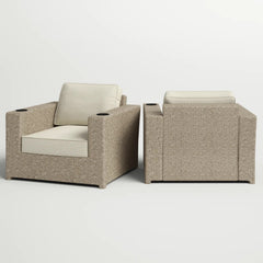 Fully Assembled Outdoor Lounge Chairs with Cushions, Set of 2