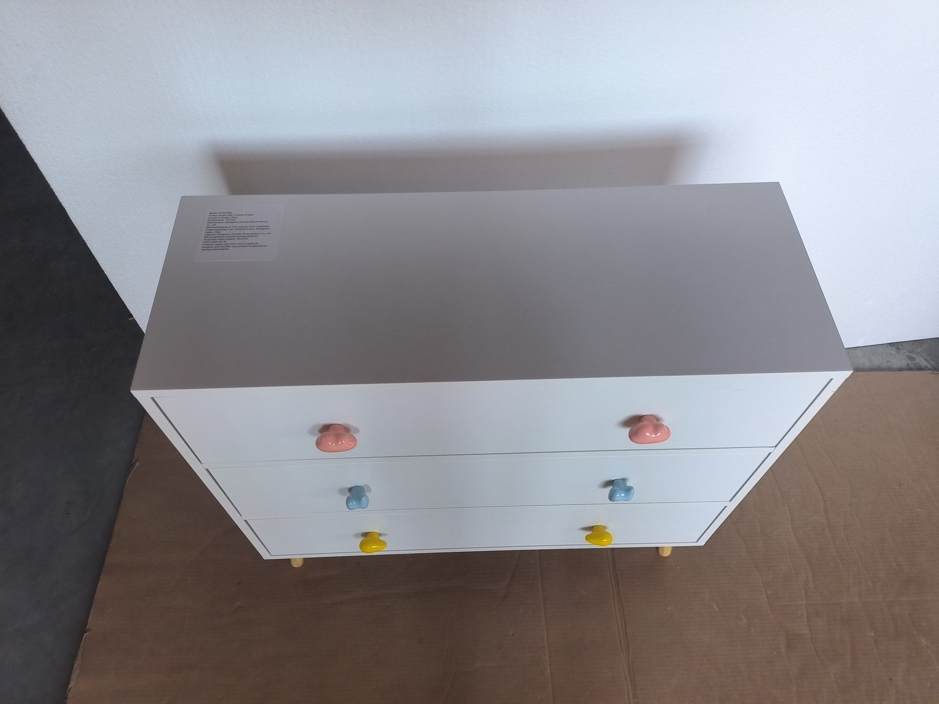 Kids 3 Drawer Dresser, Baby Nightstand for Bedroom, Storage Cabinet for Toddler Child for Living Room, Toddler Room, Nursery, Closet, Apartment (White)